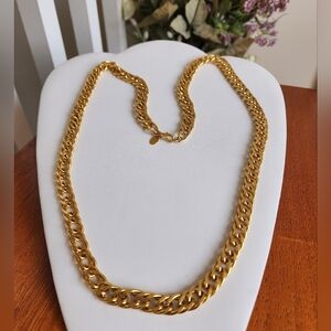 Kenneth Jay Lane Heavy Gold Tone Link Chain Necklace